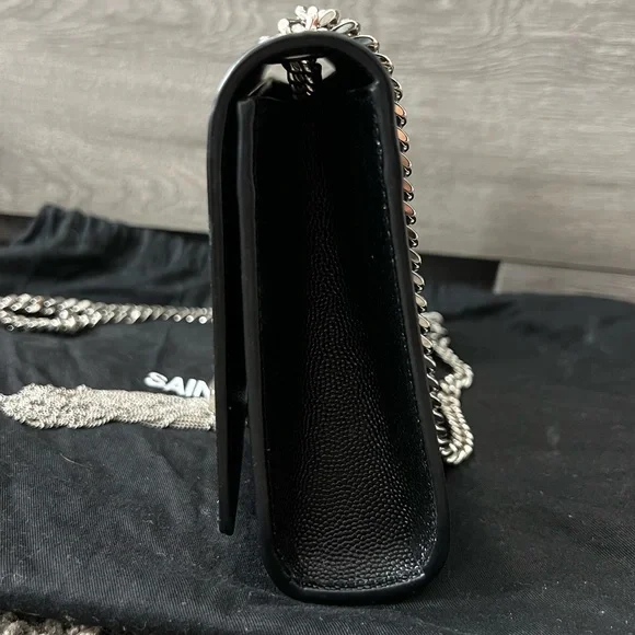 Black YSL purse with silver chain - Picture 6 of 6
